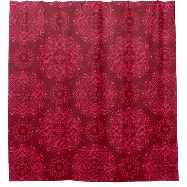 Red Christmas pattern Shower Curtain (Front)