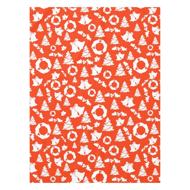 Red Christmas Pattern Tablecloth (Front)
