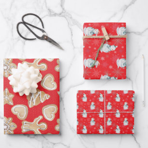 🎄Red Christmas pattern Wrapping Paper Sheet