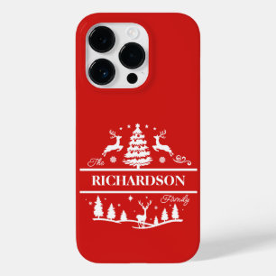 Red Christmas Personalized Family Name   Holiday Case-Mate iPhone 14 Pro Case