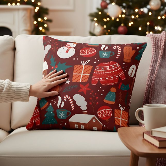 Red Christmas Pillow – Festive Holiday Design (Creator Uploaded)