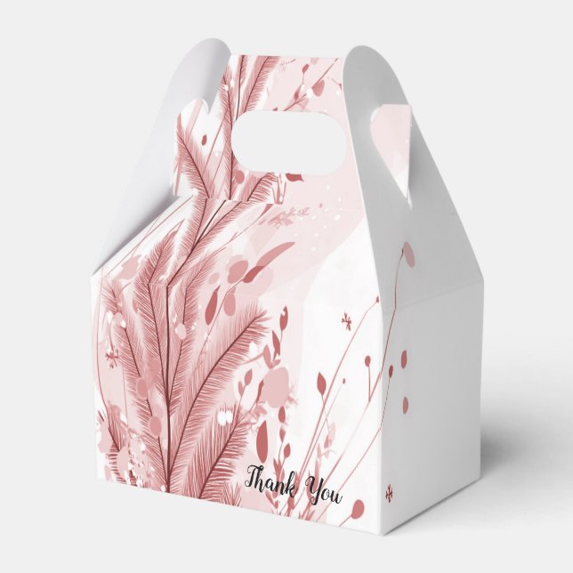 Red Christmas Pine Tree Snow Decoration Beautiful Favour Box (Front Side)