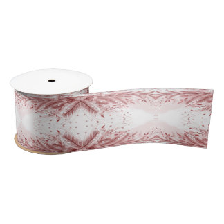 Red Christmas Pine Tree Snow Decoration Beautiful Satin Ribbon