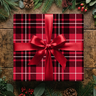 Red Christmas Plaid Classic Holiday Wrapping Paper