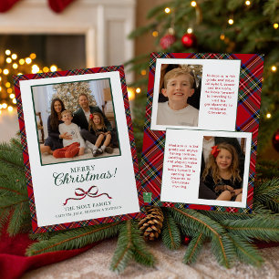 Red Christmas Plaid Photo Holiday Card