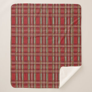 Red Christmas Plaid Sherpa Blanket
