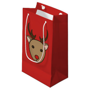 red Christmas Reindeer Gift Bag