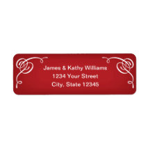 Red Christmas Return Address Label Stickers