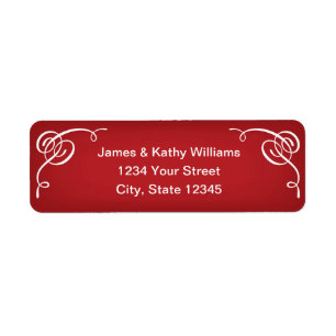 Red Christmas Return Address Label Stickers