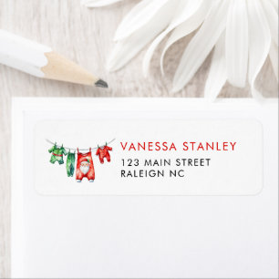 Red Christmas Santa Baby Shower Return Address Label