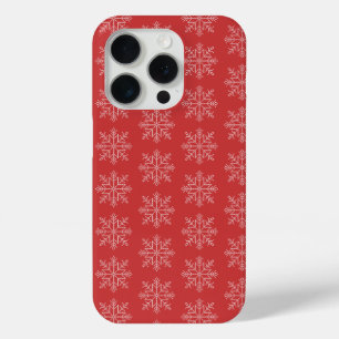 Red christmas seasonal snowflake art  iPhone 15 pro case