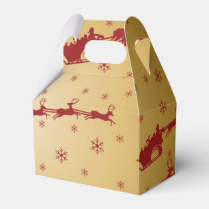 Red Christmas sleigh on Gold Favour Box