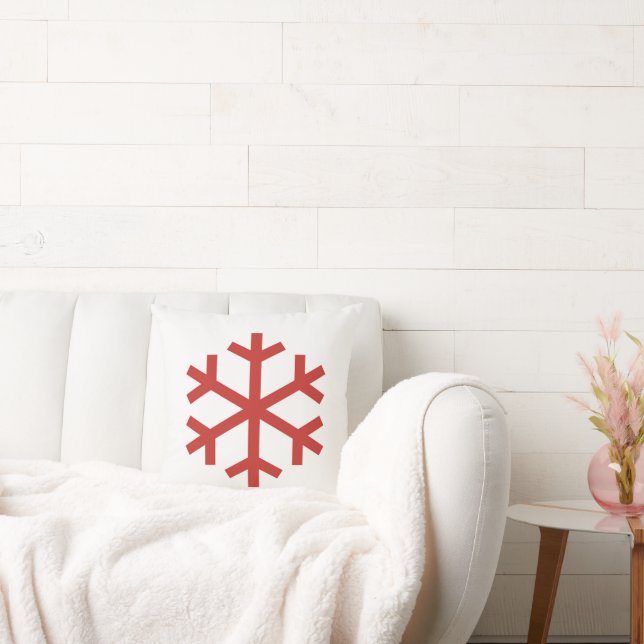 Red Christmas Snowflake Cushion (Couch)
