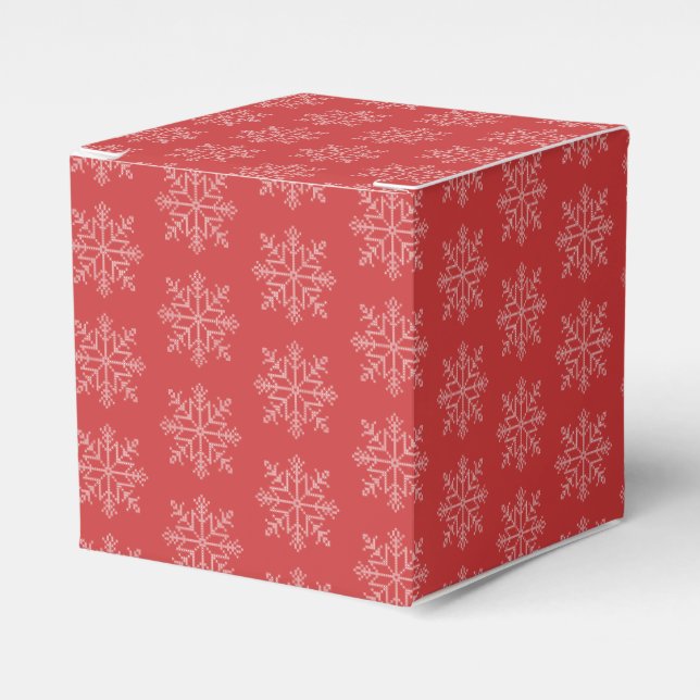 Red christmas snowflake desifn favour box (Front Side)