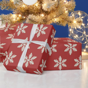 Red Christmas Snowflake Paatern Wrapping Paper