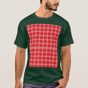 Red Christmas Snowflake Pattern for Winter T-Shirt