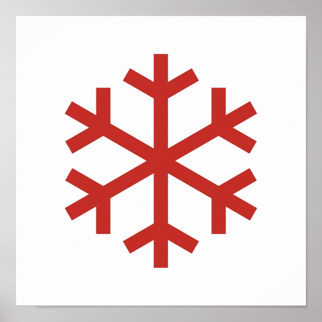Red Christmas Snowflake Poster (Front)
