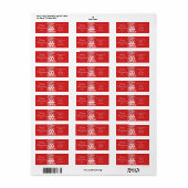 Red Christmas Snowflakes Pattern Greetings Return Address Label (Full Sheet)
