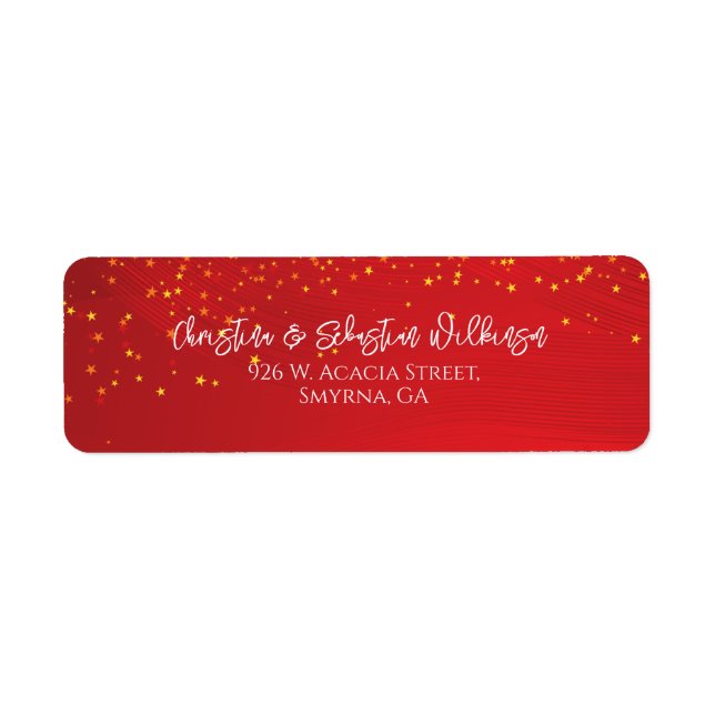 Red Christmas Star Return Address Return Address Label (Front)