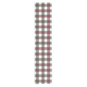 Red Christmas Stewart Plaid Short Table Runner