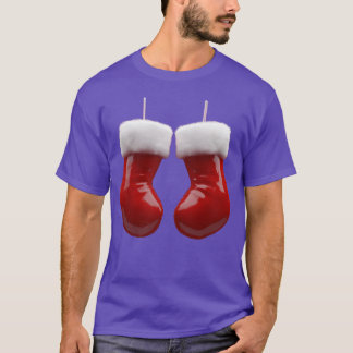 Red Christmas Stockings funny T-Shirt