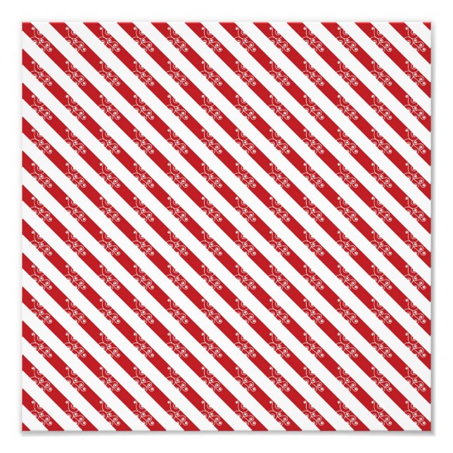 Red Christmas Stripes Photo Print (Front)