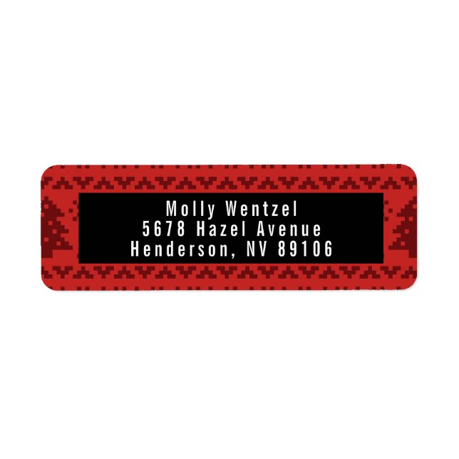 Red Christmas Sweater Holiday Return Address Label (Front)