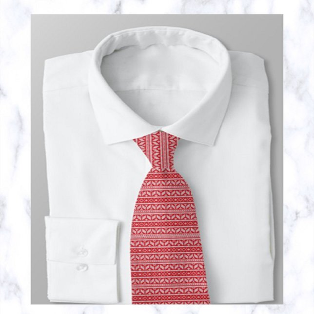 Red Christmas Sweater Neck Tie (Creator Uploaded)