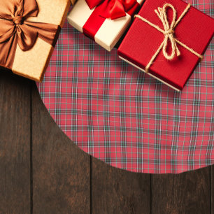 Red Christmas Tartan Plaid Pattern Brushed Polyester Tree Skirt