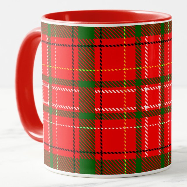 Red Christmas Tartan Plaid Pattern Design  Mug (Creator Uploaded)