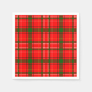 Red Christmas Tartan Plaid Pattern Design  Napkin