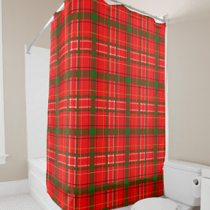 Red Christmas Tartan Plaid Pattern Design Shower Curtain