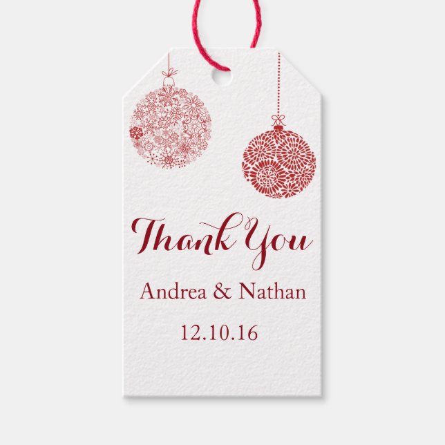 Red Christmas Thank You Gift Tag (Front)