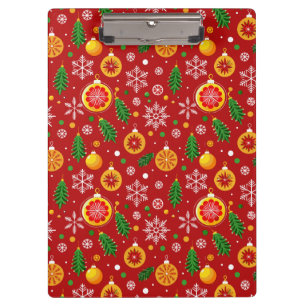 Red Christmas-themed pattern Clipboard