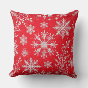 Red Christmas Throw Pillow – Elegant Holiday vibes