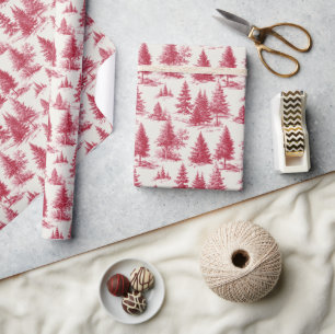 Red Christmas toile Wrapping Paper