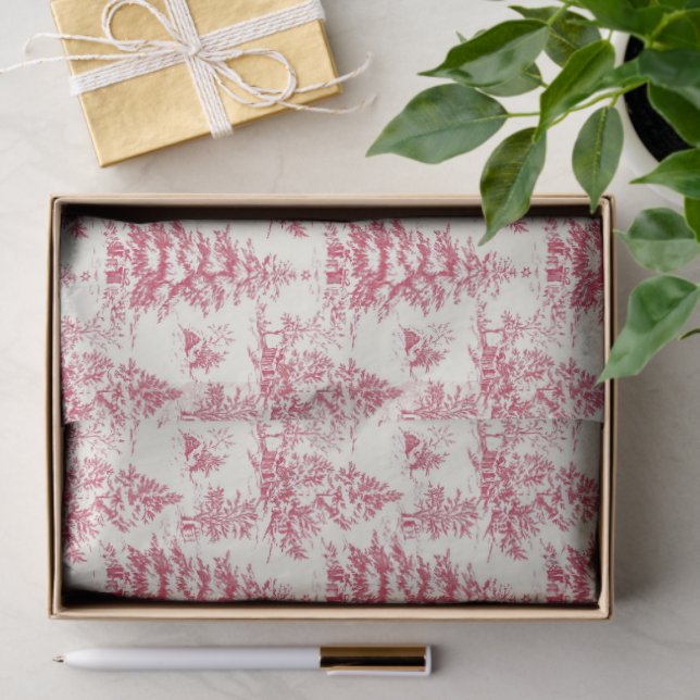 Red Christmas Toile Wrapping Paper (Gift)