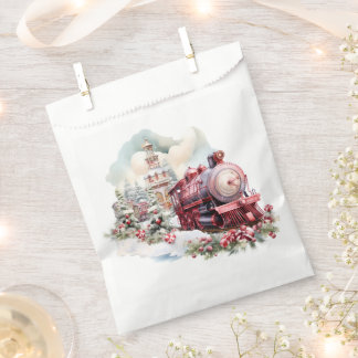 Red Christmas Train Favour Bag