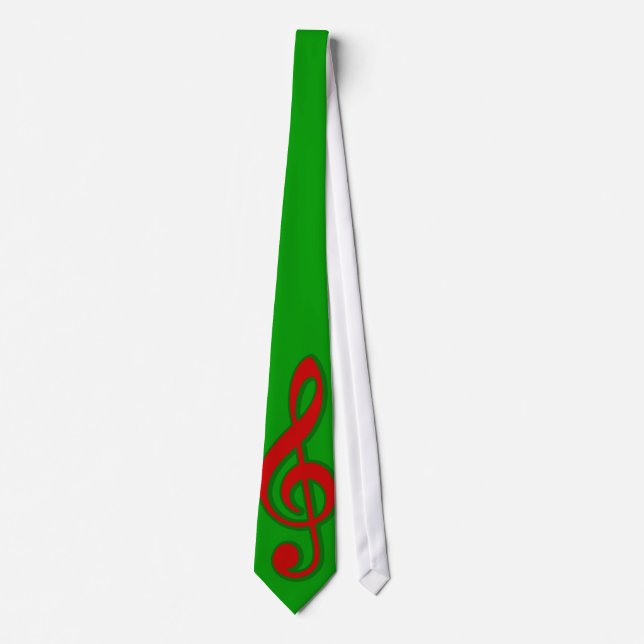 Red Christmas Treble Clef Tie (Front)