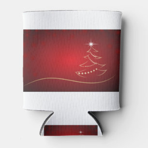 Red Christmas Tree Christmas Merry Christmas Can Cooler