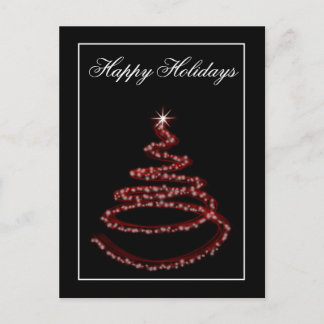 Red Christmas Tree Corporate Holiday Postcard