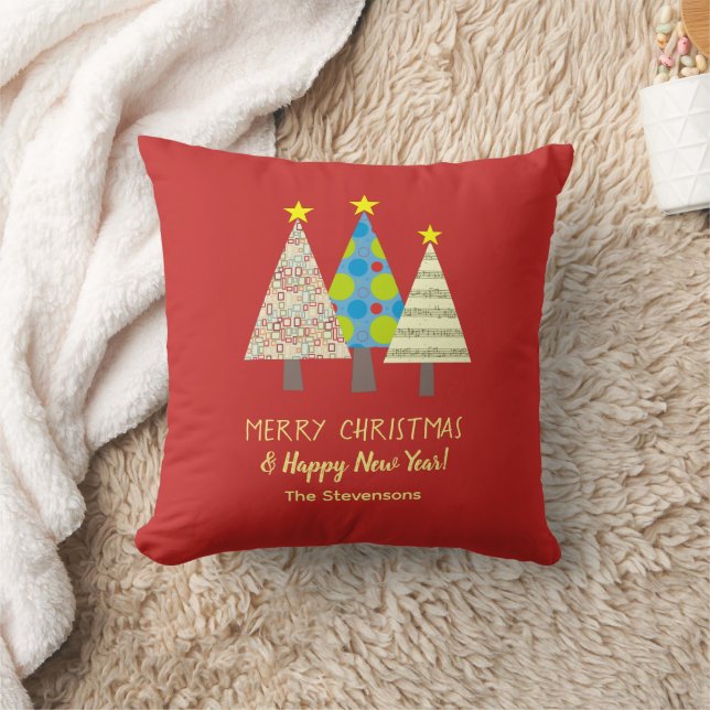 Red Christmas Tree Custom Holiday Cushion (Blanket)