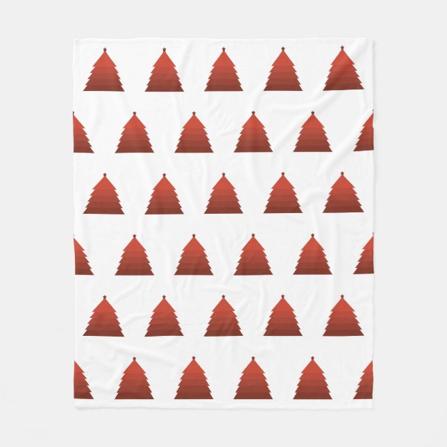 Red Christmas Tree Fleece Blanket (Front)