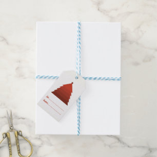 Red Christmas Tree Gift Tags
