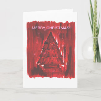 Red Christmas Tree Holiday Card