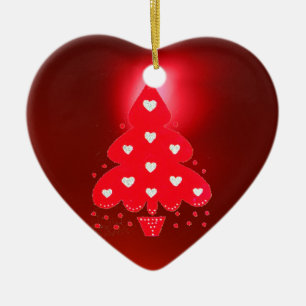 RED CHRISTMAS TREE HOLIDAY PARTY red Ceramic Tree Decoration