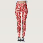 Red Christmas Tree Nordic Fair Isle Knit Pattern Leggings<br><div class="desc">Dress up your winter wardrobe with these fun high quality leggings featuring a winter white tree/snowflake pattern set against a red background (easily change background colour).  Perfect for the holidays or everyday winter activities and workouts.</div>