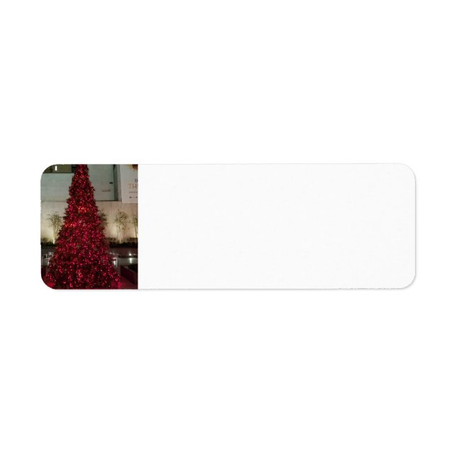 Red Christmas Tree - NYC Return Address Label (Front)