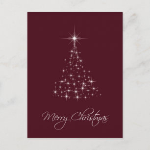 Red Christmas Tree of Lights Postcard