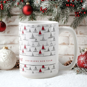Red Christmas Tree Pattern#5 ID1009 Coffee Mug